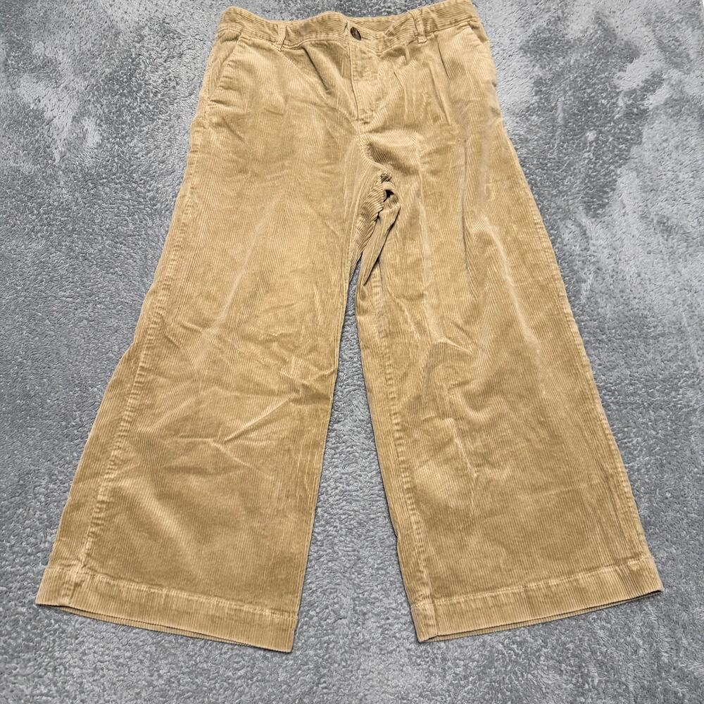 LOFT Pants Womens 32 / 14 (34x25.5) Wide Leg Corduroy High Rise Cropped Brown